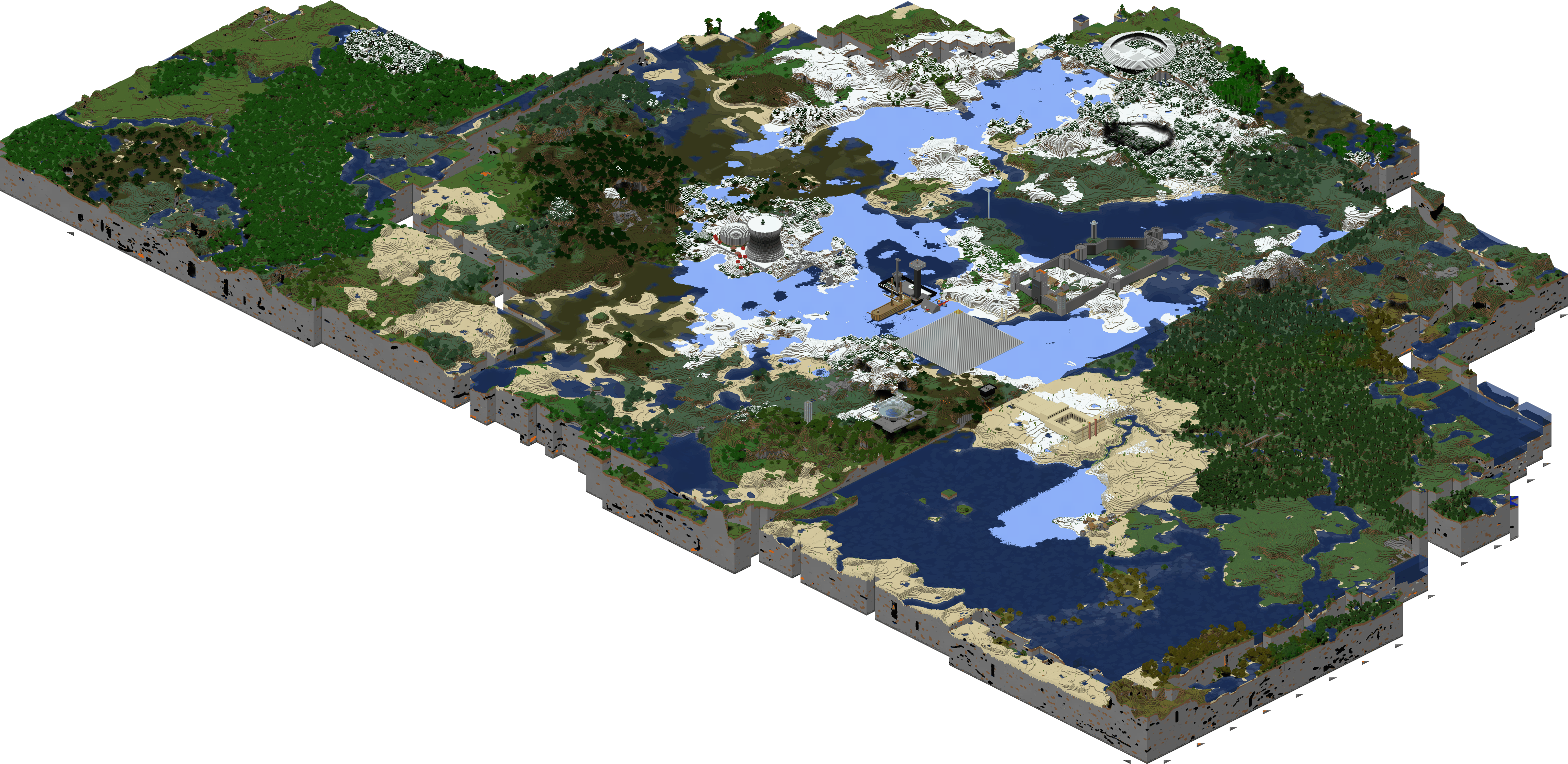Minecraft-Karte in Vogelperspektive
